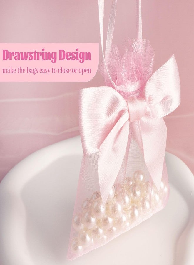 Esdallina 40 PCS 3.6"x4.7"(9x12cm) Premium Sheer Organza Bags Pink Wedding Favor Bags Jewelry Gift Bags for Party Christmas Festival - Image 4